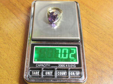 Load image into Gallery viewer, Vintage USSR 875 Silver Amethyst Solitaire Ring – Size 7.25 | Retro Geometric Design
