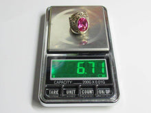 Load image into Gallery viewer, Vintage Soviet 875 Silver Amethyst Ring – Gilt Filigree Statement Ring Size 6.5 US
