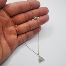 Load image into Gallery viewer, Vintage 14K Gold Triangle Pendant Necklace Ready to Wear
