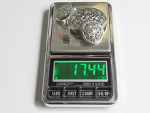 Load image into Gallery viewer, Vintage 925 Sterling Silver Filigree Pendant and Earrings Set Ready to Wear
