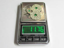 Load image into Gallery viewer, Vintage 925 Sterling Silver and 9K Gold Green CZ Set Ready to Wear
