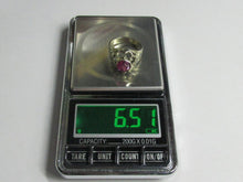 Load image into Gallery viewer, Vintage Soviet 875 silver round amethyst ring on a digital scale displaying a weight of 6.51 grams.

