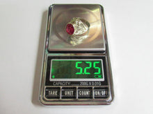 Load image into Gallery viewer, Vintage Soviet 875 Sterling Silver Filigree Oval Ruby Ring Ready to Wear
