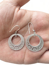 Load image into Gallery viewer, Elegant Vintage Soviet Silver Open Circle Filigree Amethyst Drops
