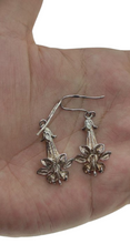 Load image into Gallery viewer, Detailed Openwork Floral Pattern on Vintage Sterling Silver Gilt Earrings
