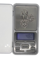 Load image into Gallery viewer, Vintage Sterling Silver Filigree Heart Earrings Ready to Wear
