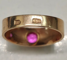Load image into Gallery viewer, Elegant Vintage Soviet 585 Gold Modernist Ruby Ring with Accent Stone
