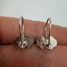 Load image into Gallery viewer, Vintage 925 Sterling Silver Ruby Flower Leverback Earrings Ready to Wear
