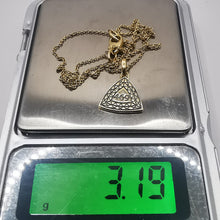 Load image into Gallery viewer, Vintage 14K Gold Triangle Pendant Necklace 585 Hallmarked Fine Jewelry Gift Chain
