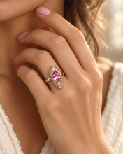 Load image into Gallery viewer, Vintage USSR 875 Silver Amethyst Ring – Gold-Tone Oval Design, Size 8.5
