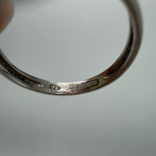 Load image into Gallery viewer, Vintage 925 silver statement ring with large cubic zirconia, women's size 7.25, featuring intricate design by Fezba Market.
