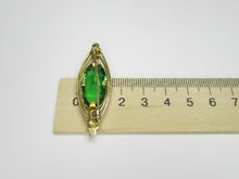 Load image into Gallery viewer, Vintage Soviet Russian 875 Silver Green Alpanite Brooch – 16.72g | Art Deco Retro
