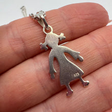 Load image into Gallery viewer, 925 sterling silver girl pendant necklace with chain, featuring a unique design, weighing 5.48g, by Fezba Market.

