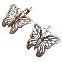 Load image into Gallery viewer, Vintage 925 Sterling Silver Butterfly Filigree Dangle Earrings with Openwork Design, Women's Jewelry
