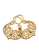 Load image into Gallery viewer, Vintage Soviet 14K 583 Gold Filigree Earrings with Openwork Floral Design 4.53g

