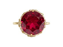 Load image into Gallery viewer, Vintage USSR Soviet 875 Silver Tourmaline Ring 18K Gilded Finish Size 6
