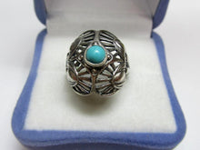 Load image into Gallery viewer, Vintage Russian Soviet Sterling Silver 925 Ring Turquoise, Women's Jewelry Size 7.25 us - Fezba Market
