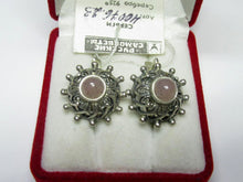 Load image into Gallery viewer, Vintage Russian Soviet earrings in sterling silver 925 with chalcedony stones, women's jewelry, lightweight and elegant design.
