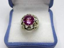 Load image into Gallery viewer, Vintage Russian Soviet Sterling Silver 875 Ring Amethyst ,Women's Jewelry Size 5.25 us - Fezba Market
