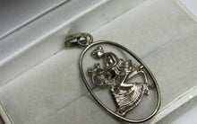 Load image into Gallery viewer, Vintage Russian Soviet silver pendant, sterling silver 875, women's jewelry with intricate design, weighs 3.23 grams.
