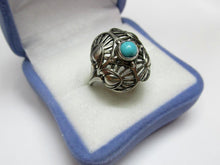 Load image into Gallery viewer, Vintage Russian Soviet Sterling Silver 925 Ring Turquoise, Women's Jewelry Size 7.25 us - Fezba Market
