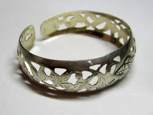 Load image into Gallery viewer, Close-up of Vintage Soviet Russian 875 Sterling Silver Open Cuff Bracelet
