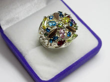 Load image into Gallery viewer, Vintage Russian Sterling Silver 925 Ring Gold 375 Cubic Zirconia, Women's Jewelry Size 10.75 us - Fezba Market
