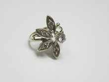 Load image into Gallery viewer, Vintage Russian Sterling Silver 925 women's ring with cubic zirconia, size 7.25, featuring intricate jewelry design.
