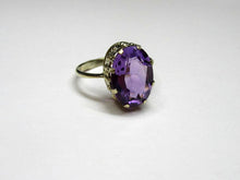 Load image into Gallery viewer, Vintage Russian Soviet Sterling Silver 875 Ring Amethyst ,Women's Jewelry Size 6 us - Fezba Market
