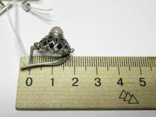 Load image into Gallery viewer, Vintage Russian Soviet sterling silver earrings with chalcedony stones, women's jewelry, 7.37 grams.
