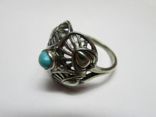 Load image into Gallery viewer, Vintage Russian Soviet Sterling Silver 925 Ring Turquoise, Women's Jewelry Size 7.25 us - Fezba Market
