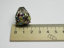 Load image into Gallery viewer, Vintage Russian Sterling Silver 925 Ring Gold 375 Cubic Zirconia, Women's Jewelry Size 10.75 us - Fezba Market
