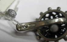 Load image into Gallery viewer, Vintage Russian Soviet earrings in sterling silver with black obsidian stones, women's jewelry featuring intricate silver craftsmanship.
